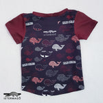 maroon black whale t-shirt Ietermago