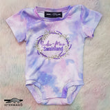 Pink and purple watercolour babygrow Ietermago