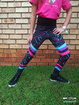 Bright pink purple blue pattern leggings Ietermago