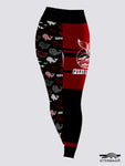 Maroon black whale leggings Ietermago