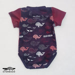 Maroon and black whale babygrow Ietermago