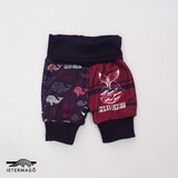 Maroon black whale shorts Ietermago