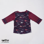 Maroon black whale long sleeve t-shirt Ietermago