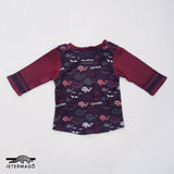 Maroon black whale long sleeve t-shirt Ietermago