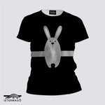 grey bunny on black