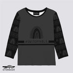 Grey black rainbows long sleeve t-shirt Ietermago