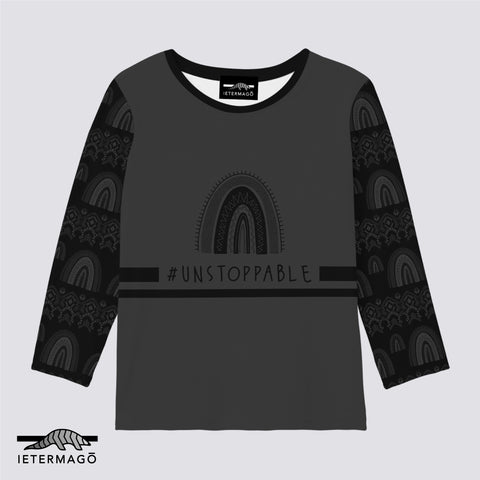 Grey black rainbows long sleeve t-shirt Ietermago