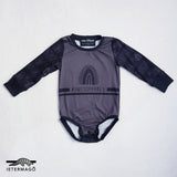 Grey black rainbows long sleeve babygrow Ietermago