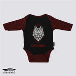 Red black wolf pattern long sleeve babygrow Ietermago