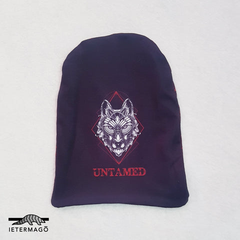 Black Red wolf slouch beanie Ietermago