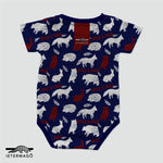 Navy blue animal babygrow Ietermago