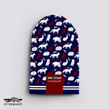 Navy blue animal slouch beanie Ietermago